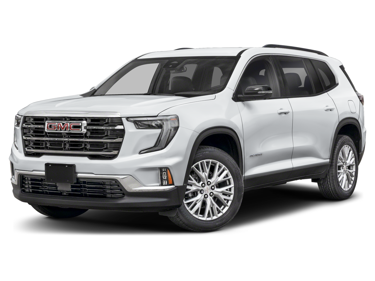 2025 GMC Acadia Elevation in Summit White — front three-quarter view