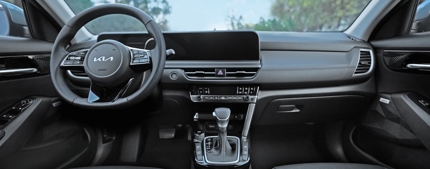 Closeup interior view of a 2026 Kia Seltos dashboard